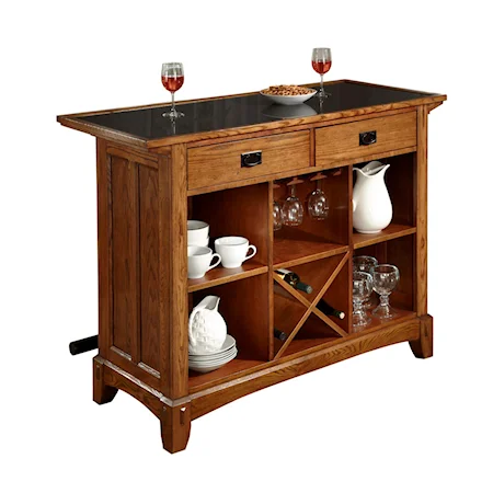 Mission Style Bar with Storage and Granite Top